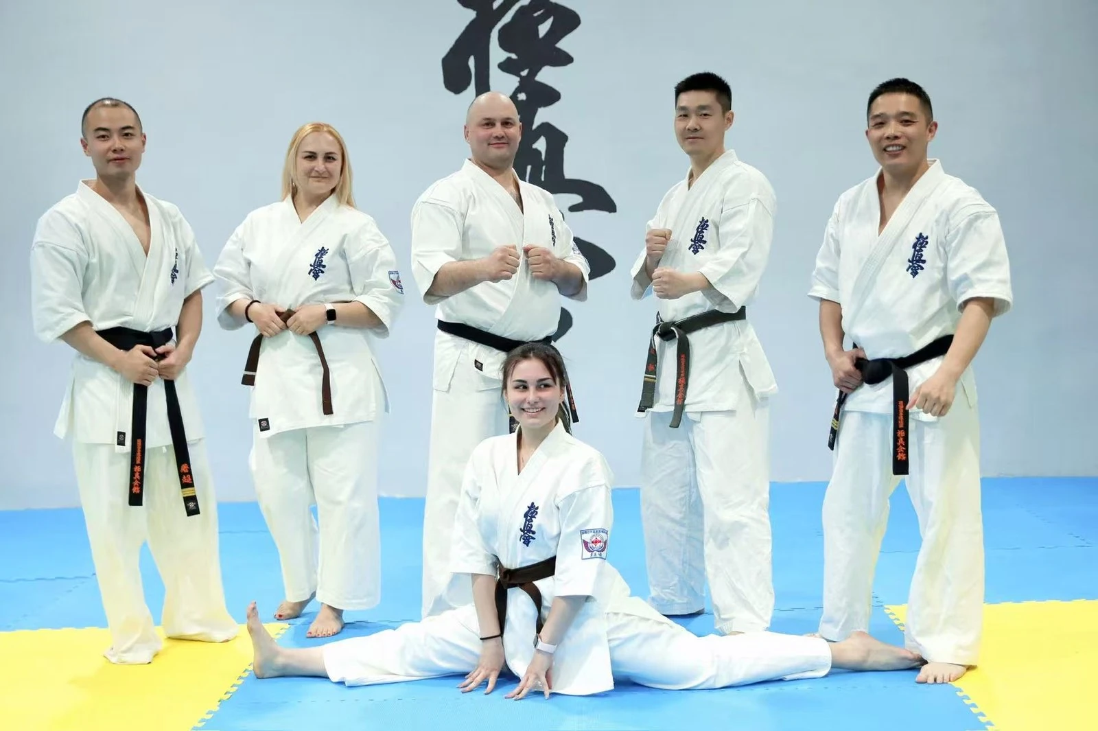 Valeria Gorbunova with the Kyokushin Karate Club team